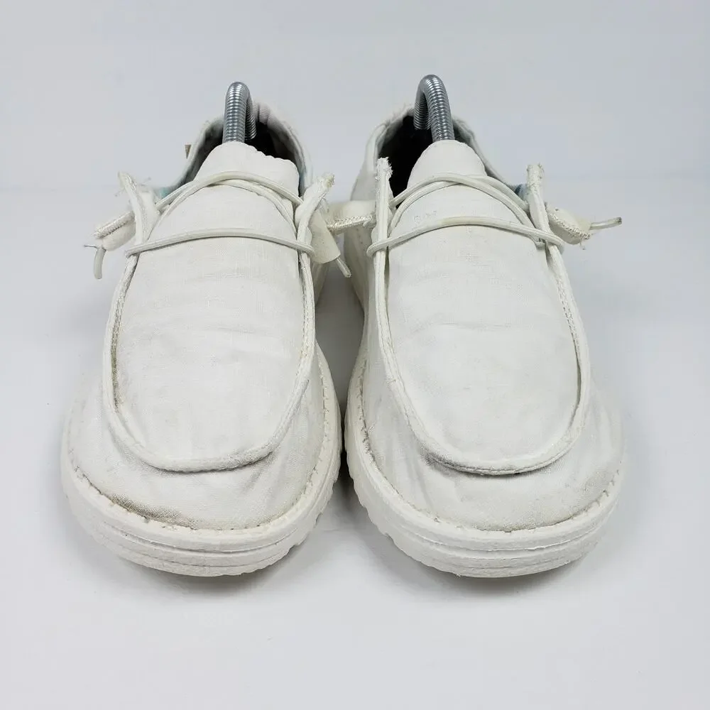 Hey Dude Wendy Womens Size 8 Silk Moon White Slip On Casual Loafer Shoes